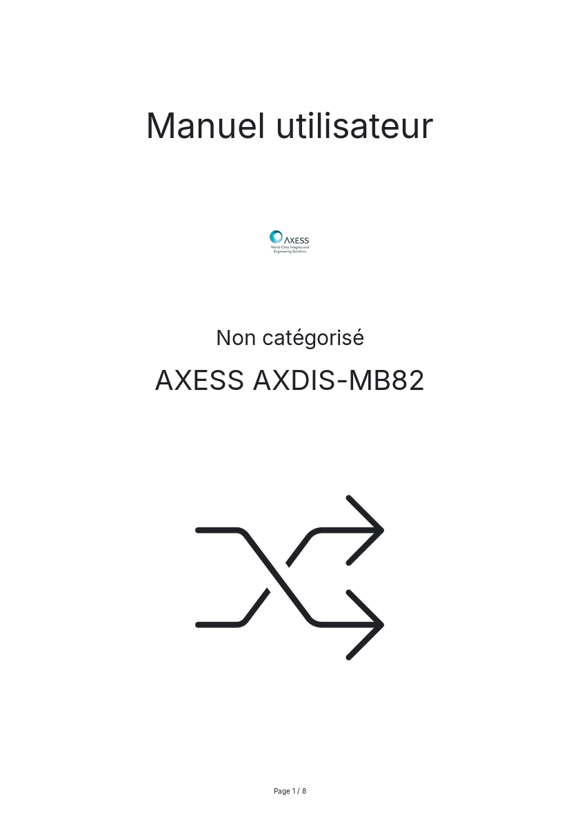 Image de la première page du manuel de l'appareil AXDIS-MB82