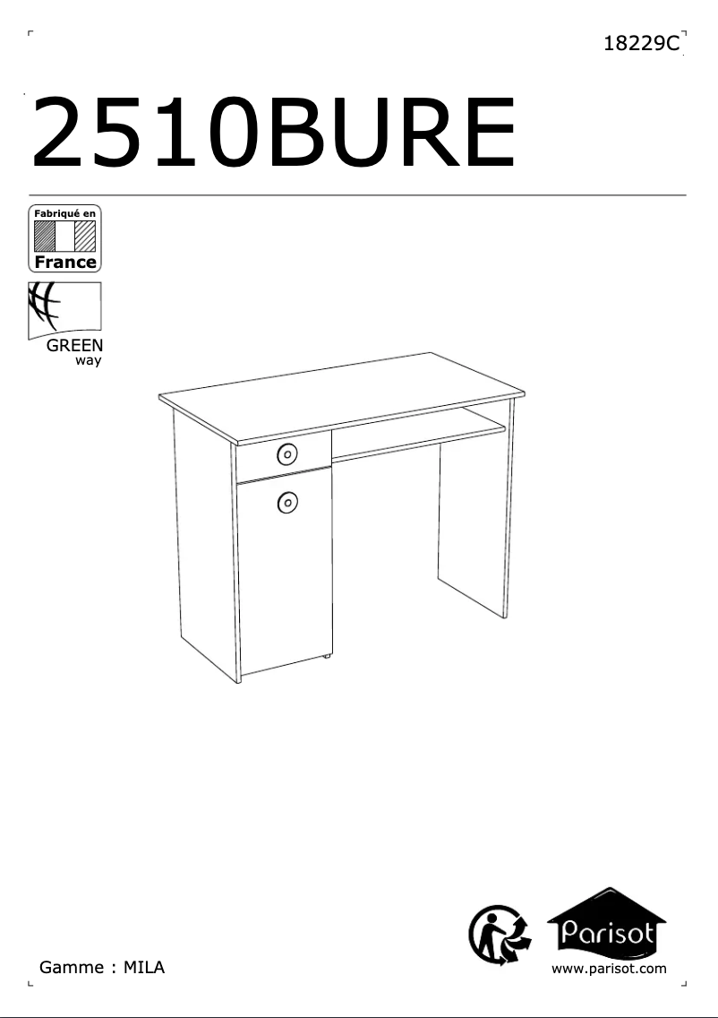 Page n°1 - Manuel utilisateur Parisot Mila 2510BURE