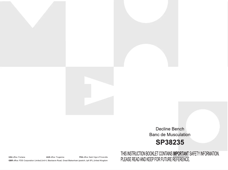 Image de la première page du manuel de l'appareil SP38235