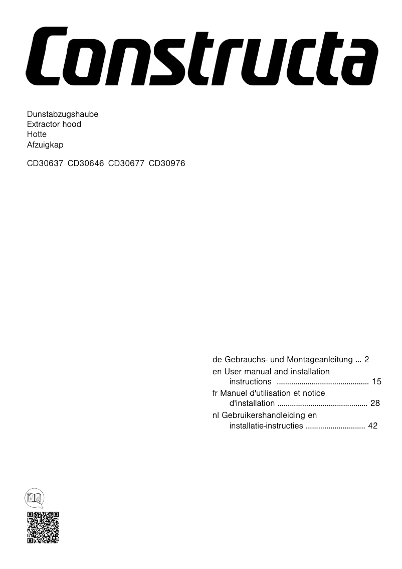 Page n°1 - Instructions / montage Constructa CD30637