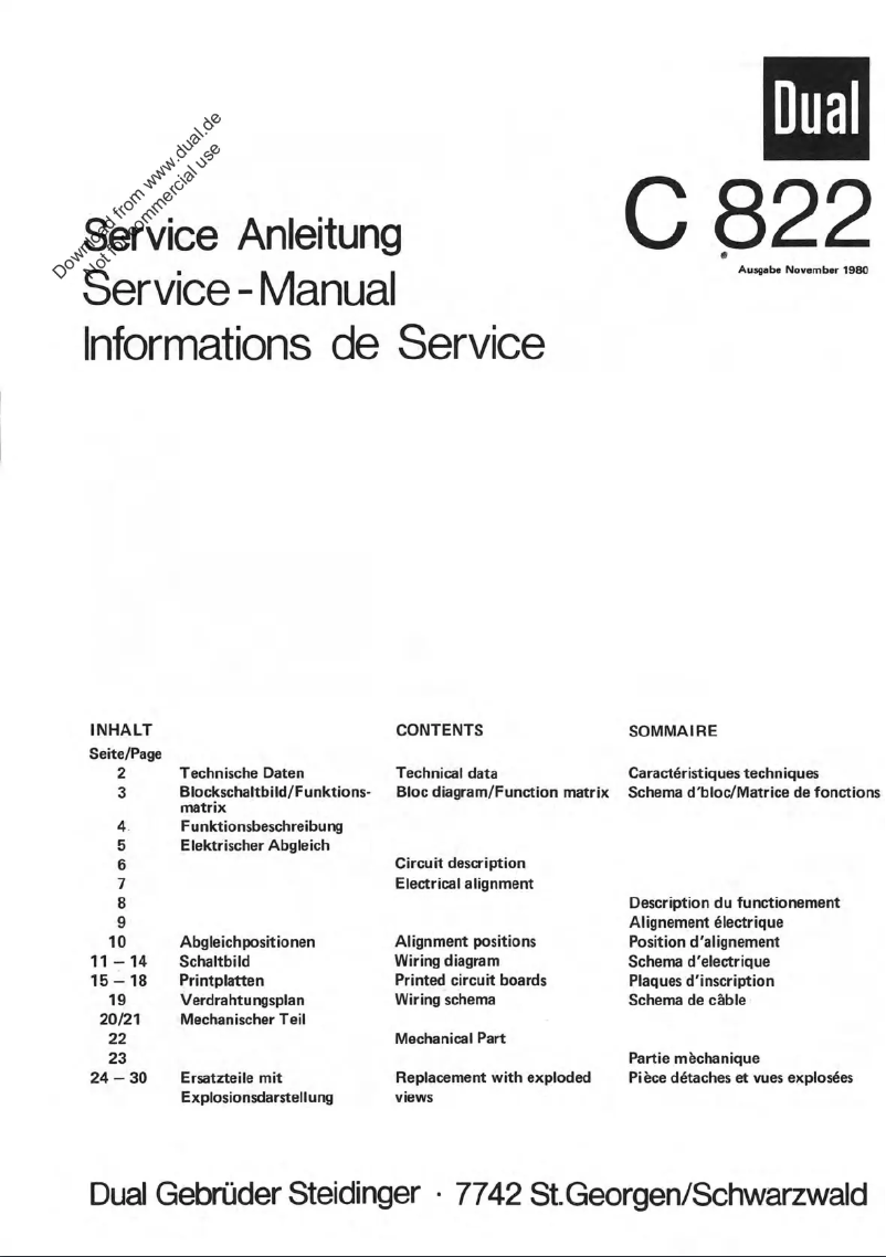 Image de la première page du manuel de l'appareil C 822