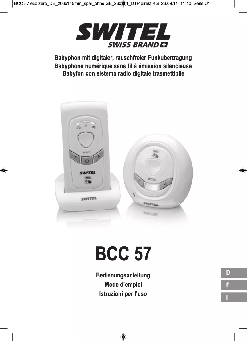 Image de la première page du manuel de l'appareil BCC 57