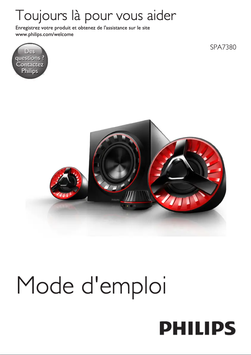 Image de la première page du manuel de l'appareil SPA7380