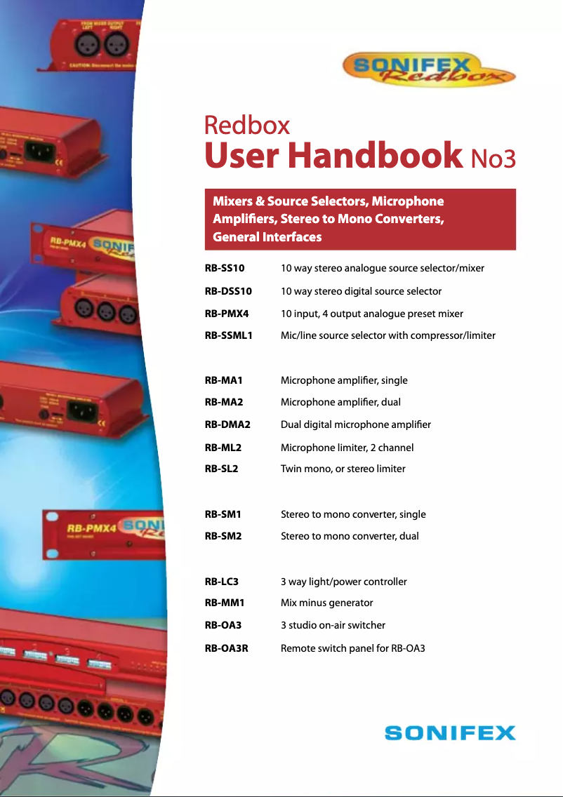 Page n°1 - Manuel utilisateur Sonifex Redbox RB-SM2