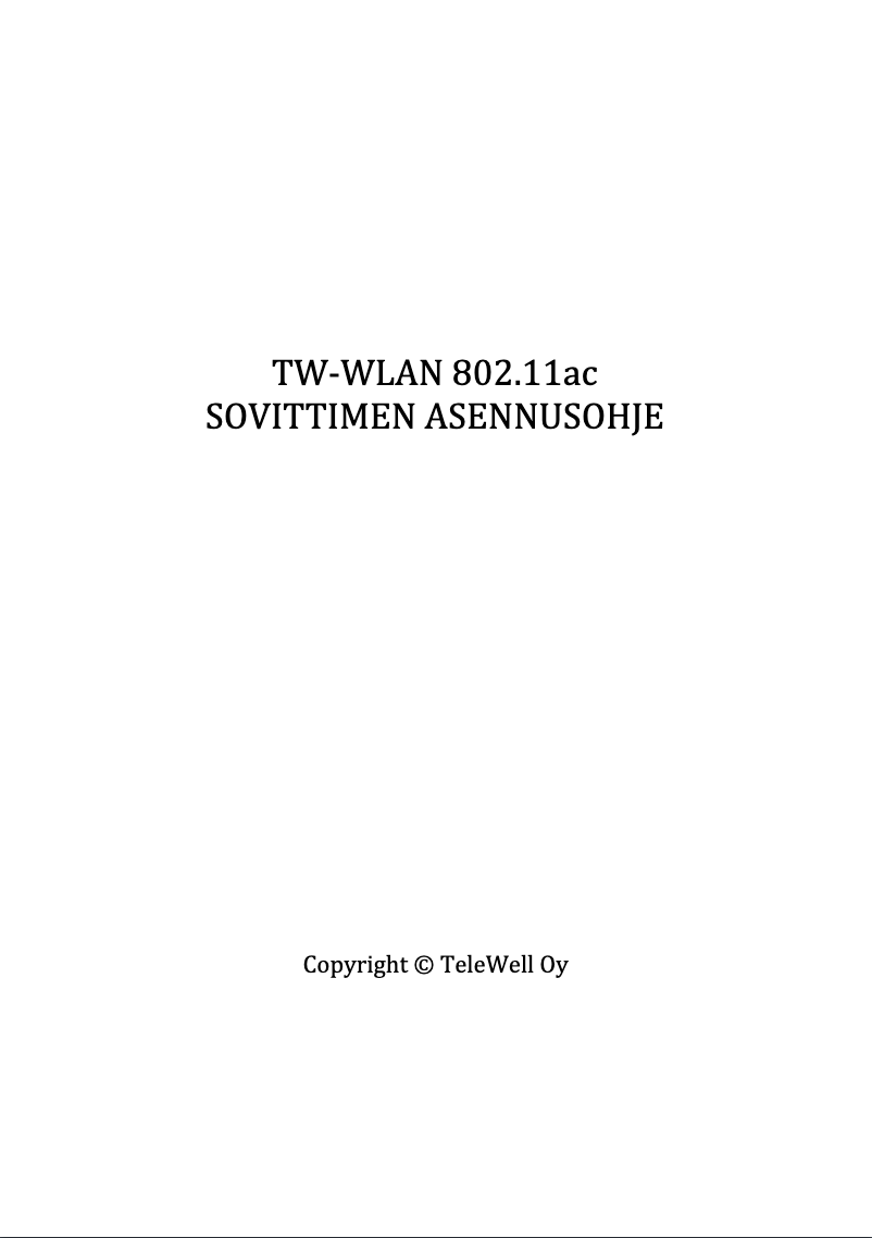 Page n°1 - Manuel utilisateur TeleWell TW-WLAN 802.11 ac USB