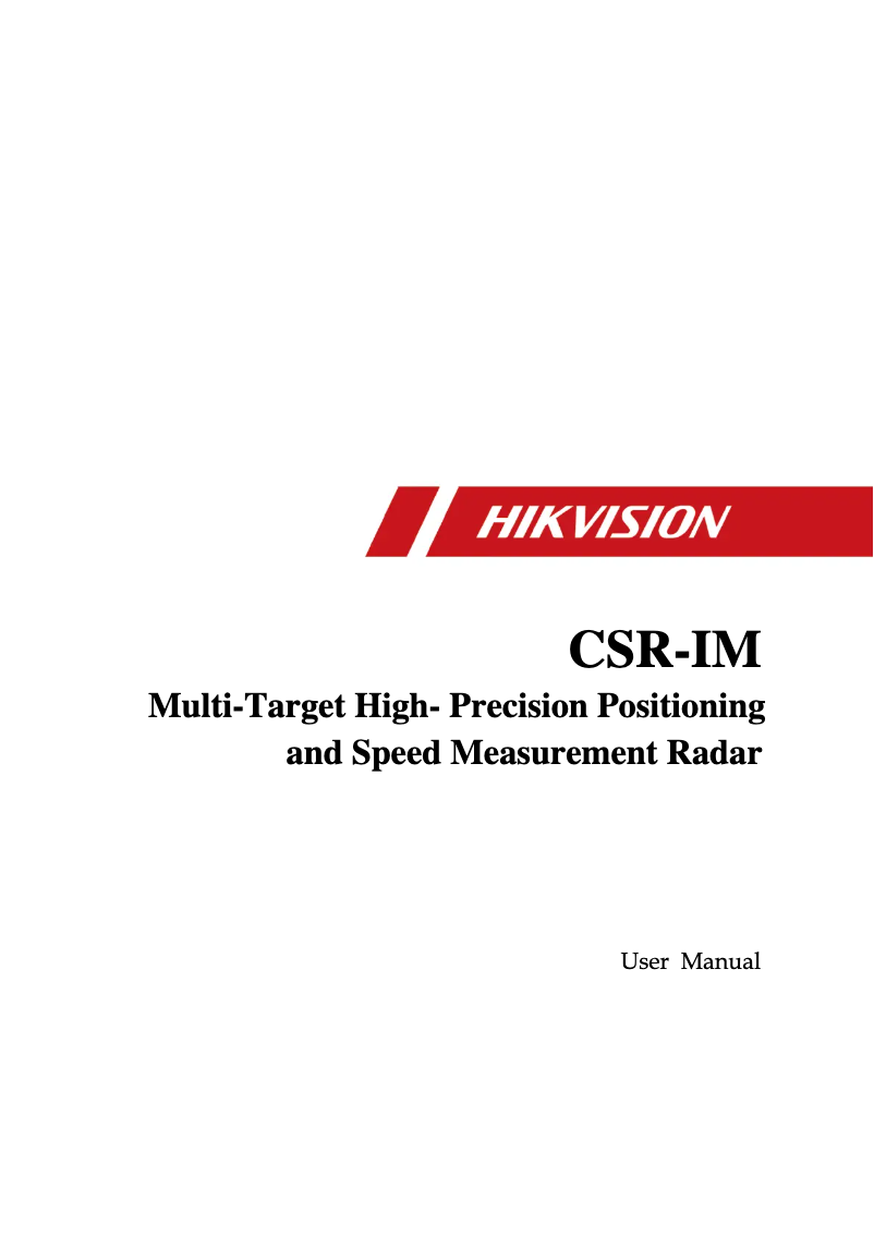 Image de la première page du manuel de l'appareil CSR-IM