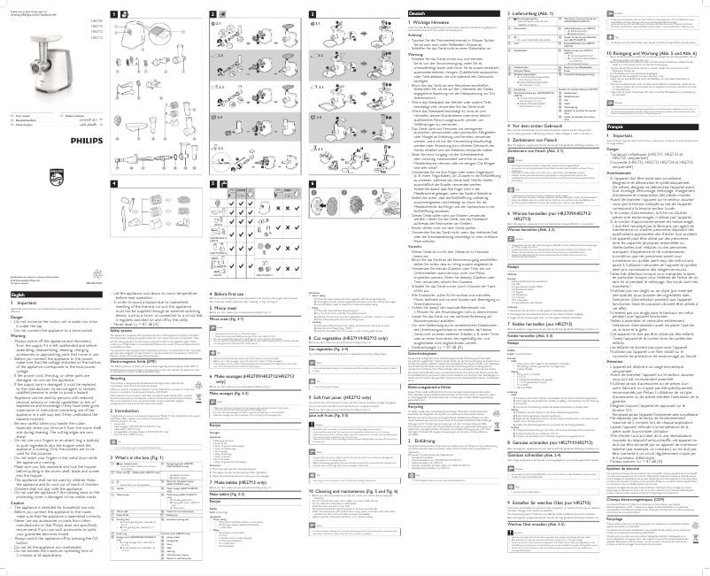 Image de la première page du manuel de l'appareil Daily Collection HR2712