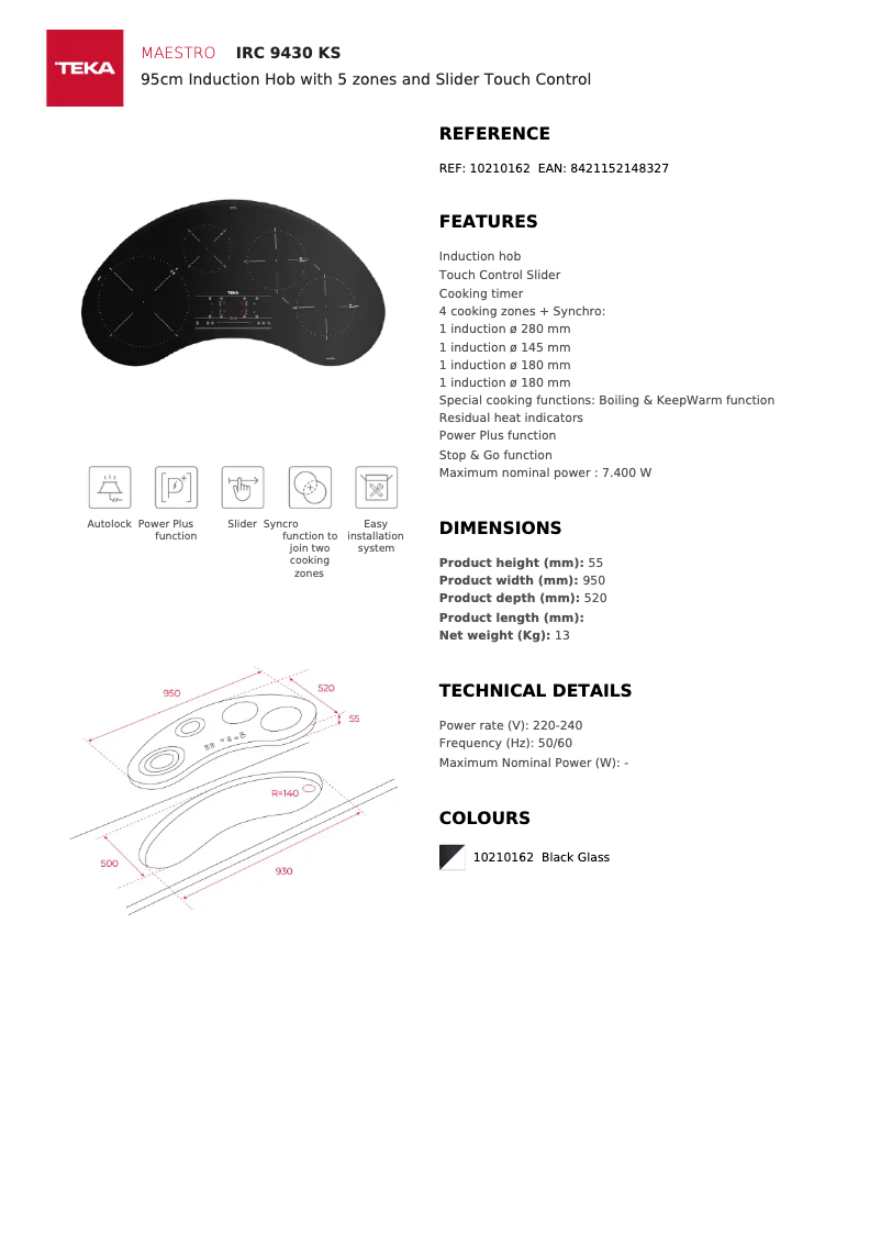 Page 1 de la notice Manuel utilisateur Teka IRC 9430 KS