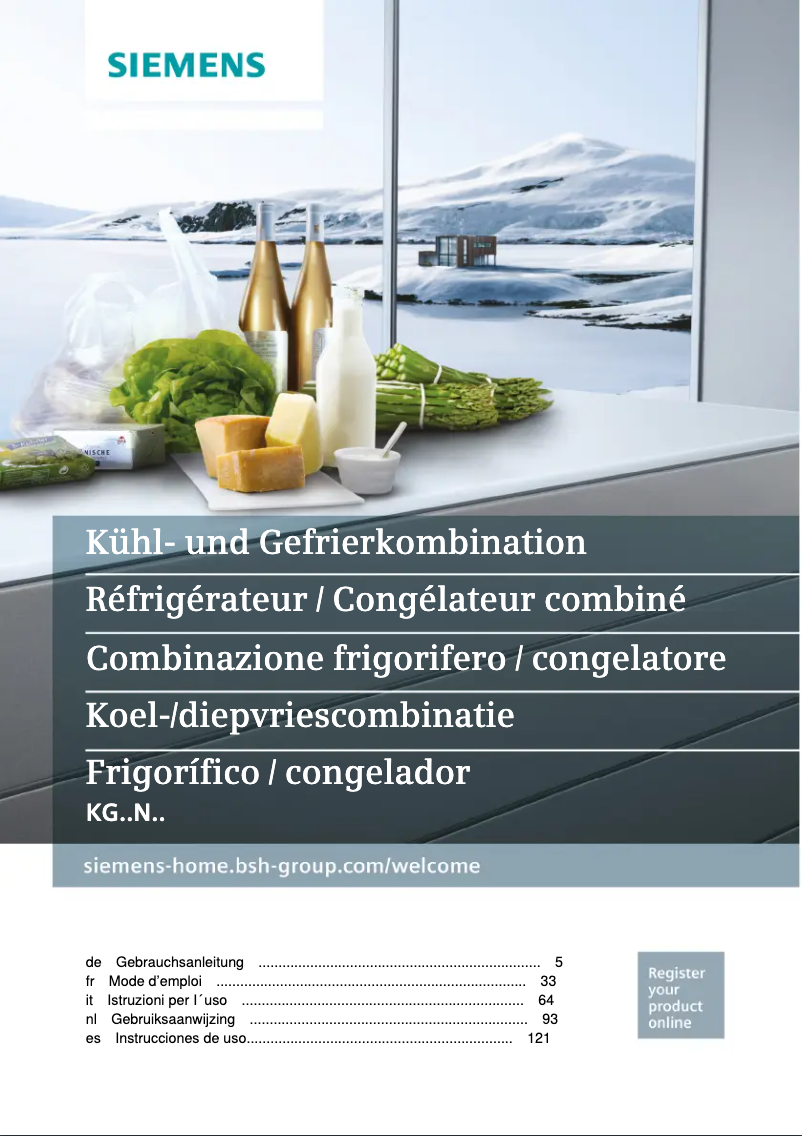 Image de la première page du manuel de l'appareil KG39NAI35