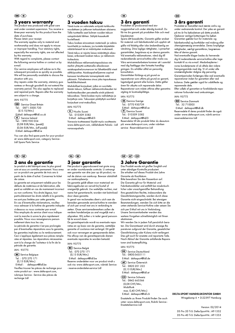 Page n°1 - Manuel utilisateur Crivit IAN 93775