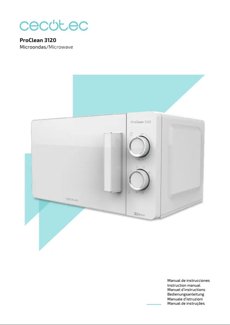 Page 1 de la notice Manuel utilisateur Cecotec ProClean 3120