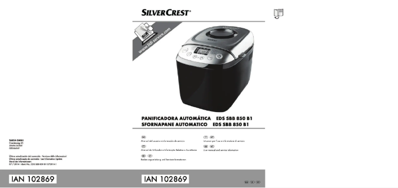 Page n°1 - Manuel utilisateur SilverCrest EDS SBB 850 B1