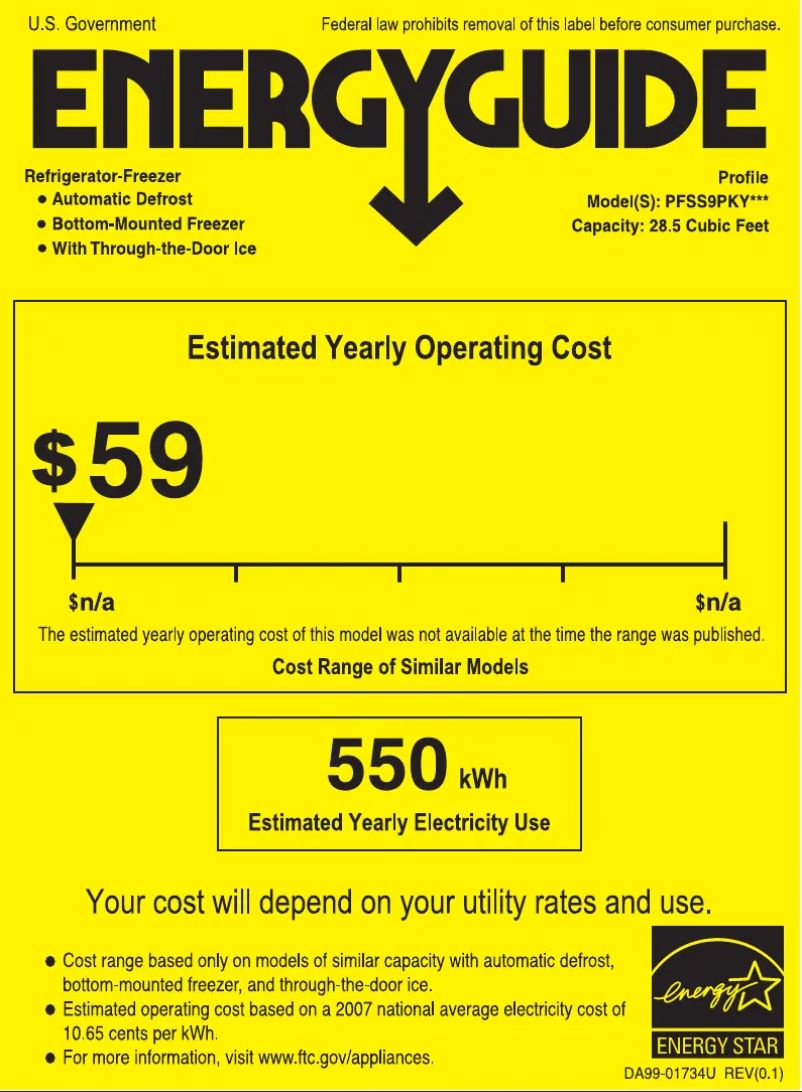 Image de la première page du manuel de l'appareil Profile PFSS9PKYSS