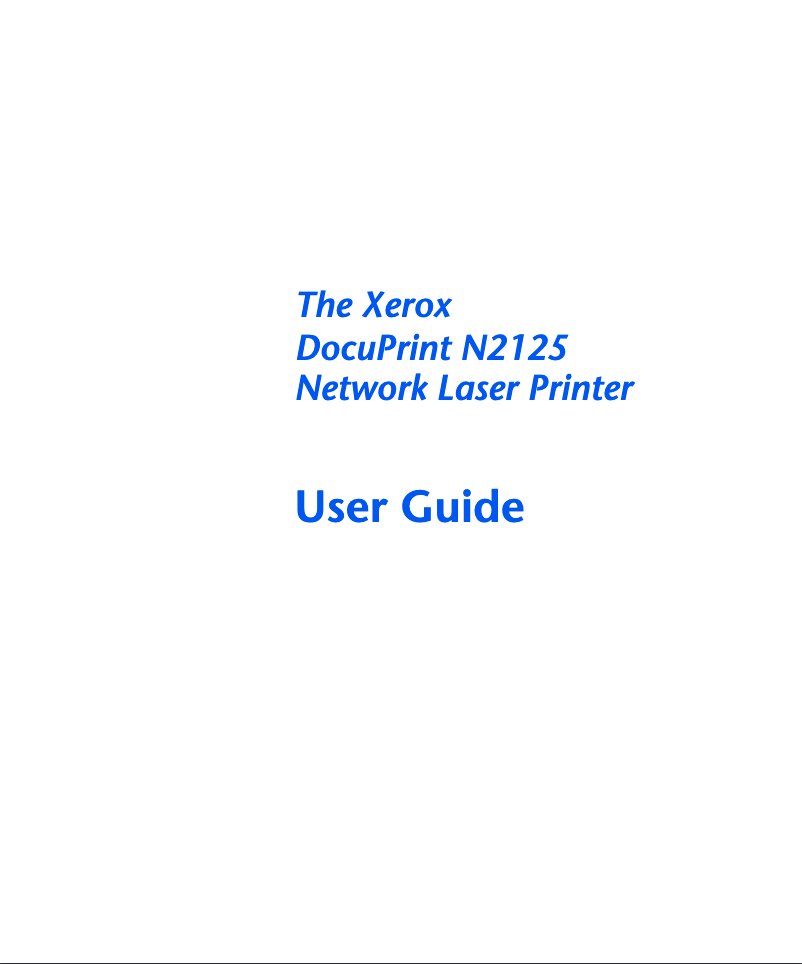Page n°1 - Manuel utilisateur Xerox DocuPrint N2125b