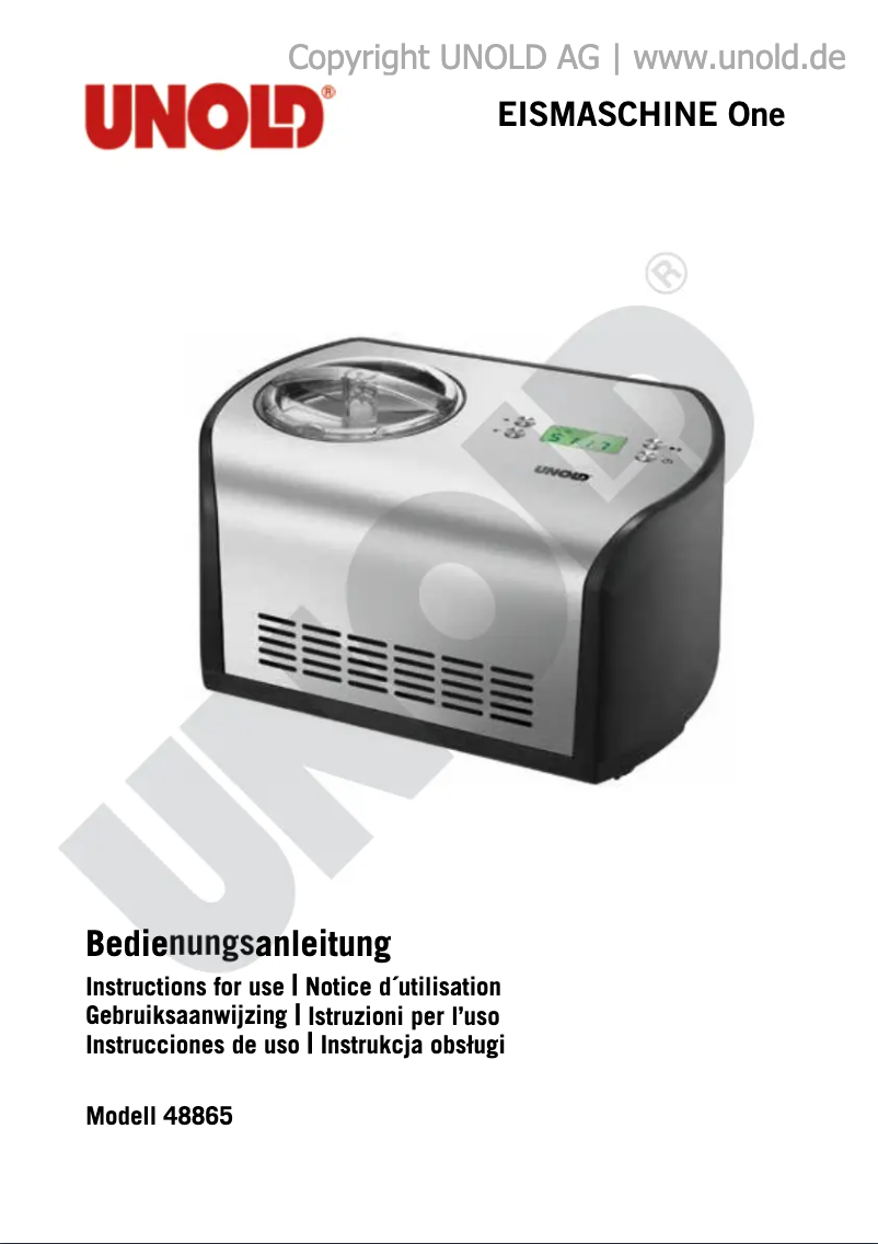 Página 1 del manual Manual de usuario Unold One 48865