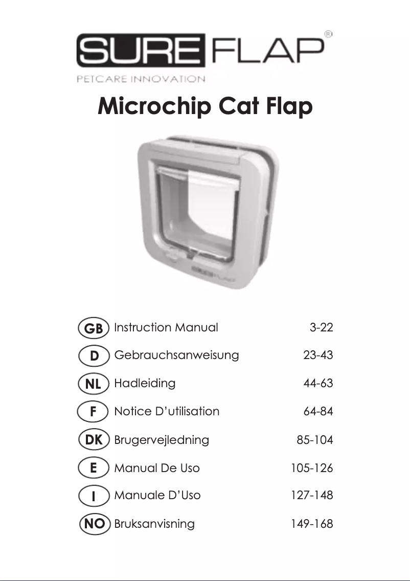 Page 1 de la notice Manuel utilisateur SureFlap Microchip Cat Flap