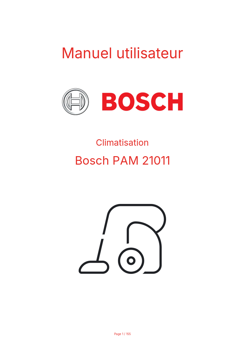Page 1 de la notice Manuel utilisateur Bosch PAM 21011