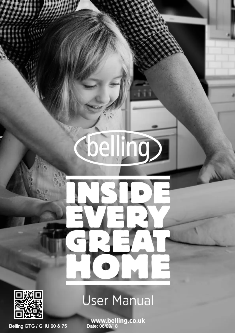 Page 1 de la notice Manuel utilisateur Belling GHU75GC