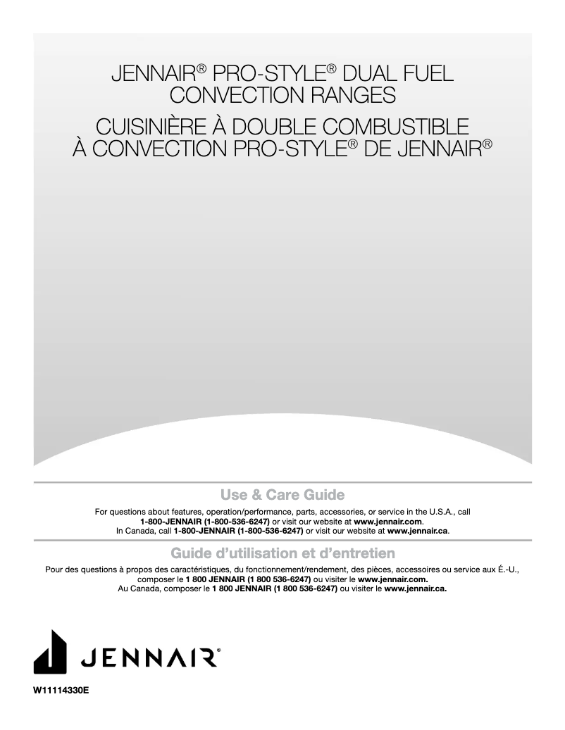 Page 1 de la notice Manuel d'utilisation et d'entretien JennAir JDSP536HL