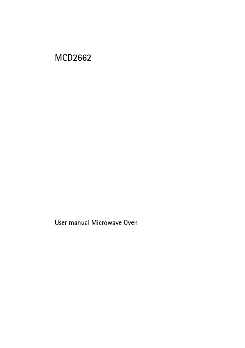 Page 1 de la notice Manuel utilisateur AEG MCD2662EB