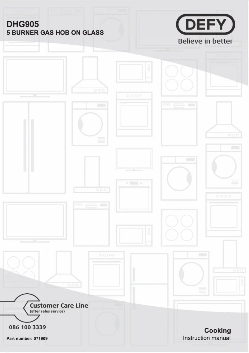 Page 1 de la notice Manuel utilisateur Defy DHG905
