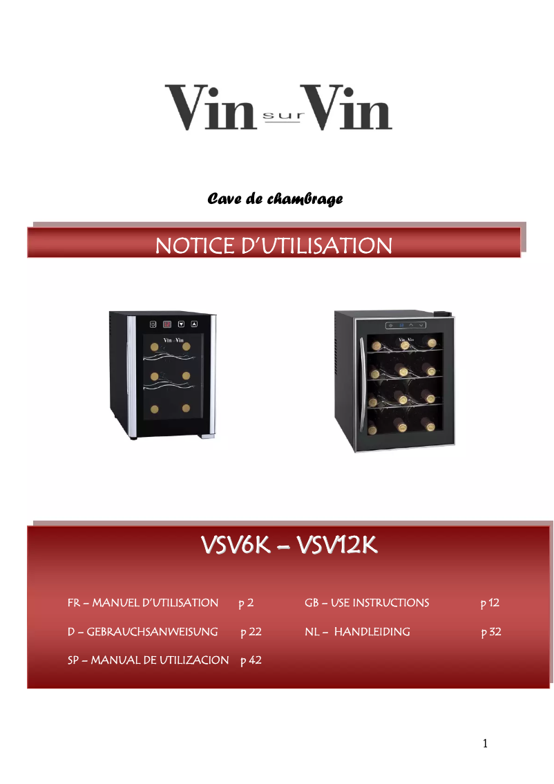 Image de la première page du manuel de l'appareil VSV12K