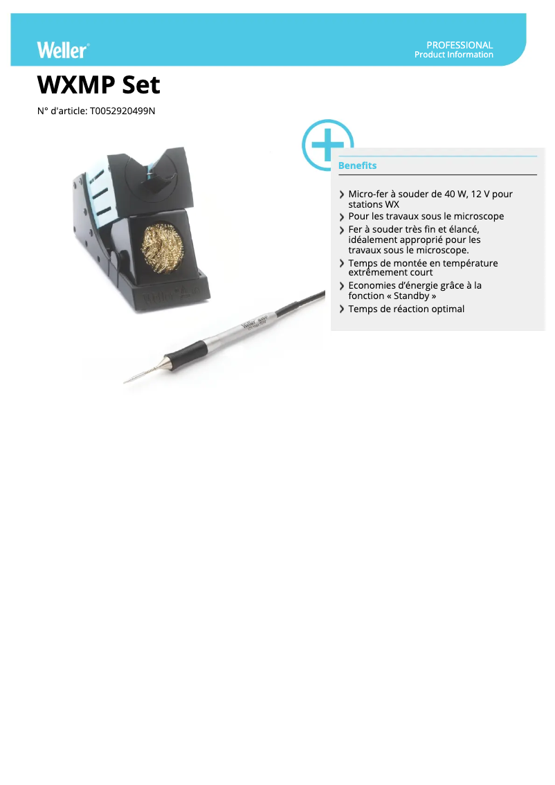 Page n°1 - Fiche technique Weller WXMP Set
