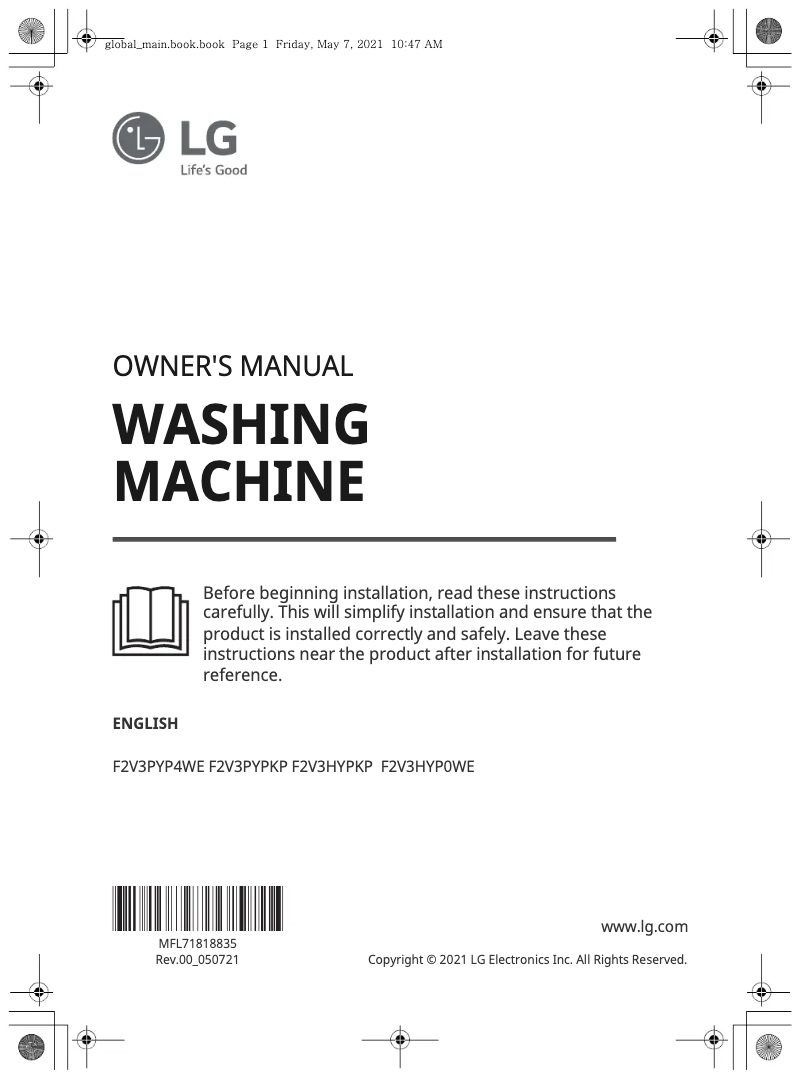 Image de la première page du manuel de l'appareil F2V3HYP0WE