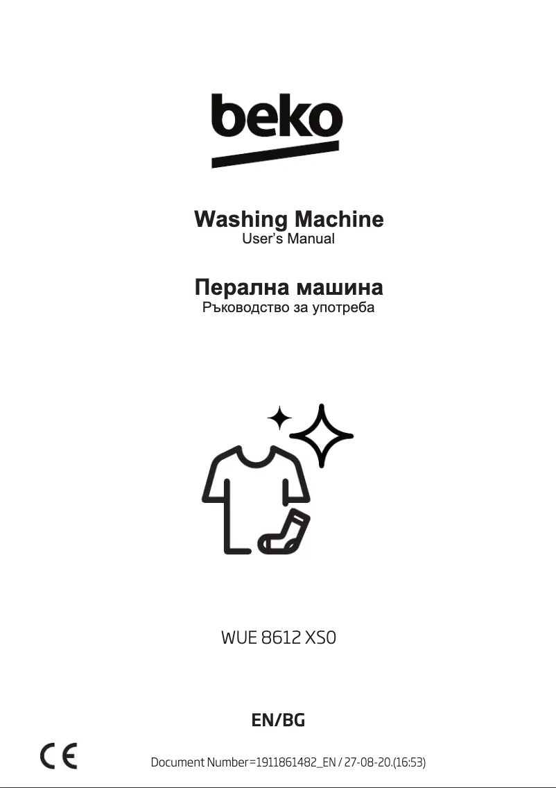 Page 1 de la notice Manuel utilisateur Beko WUE 8612 XS0