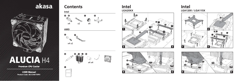 Page 1 de la notice Manuel utilisateur Akasa Alucia H4