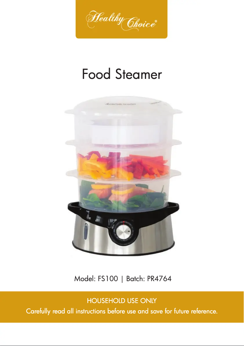Page 1 de la notice Manuel utilisateur Healthy Choice FS100