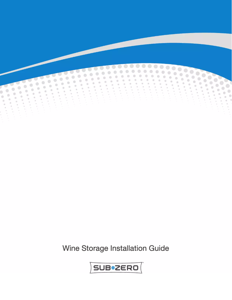 Page 1 de la notice Guide d'installation Sub-Zero IW-30A-RH