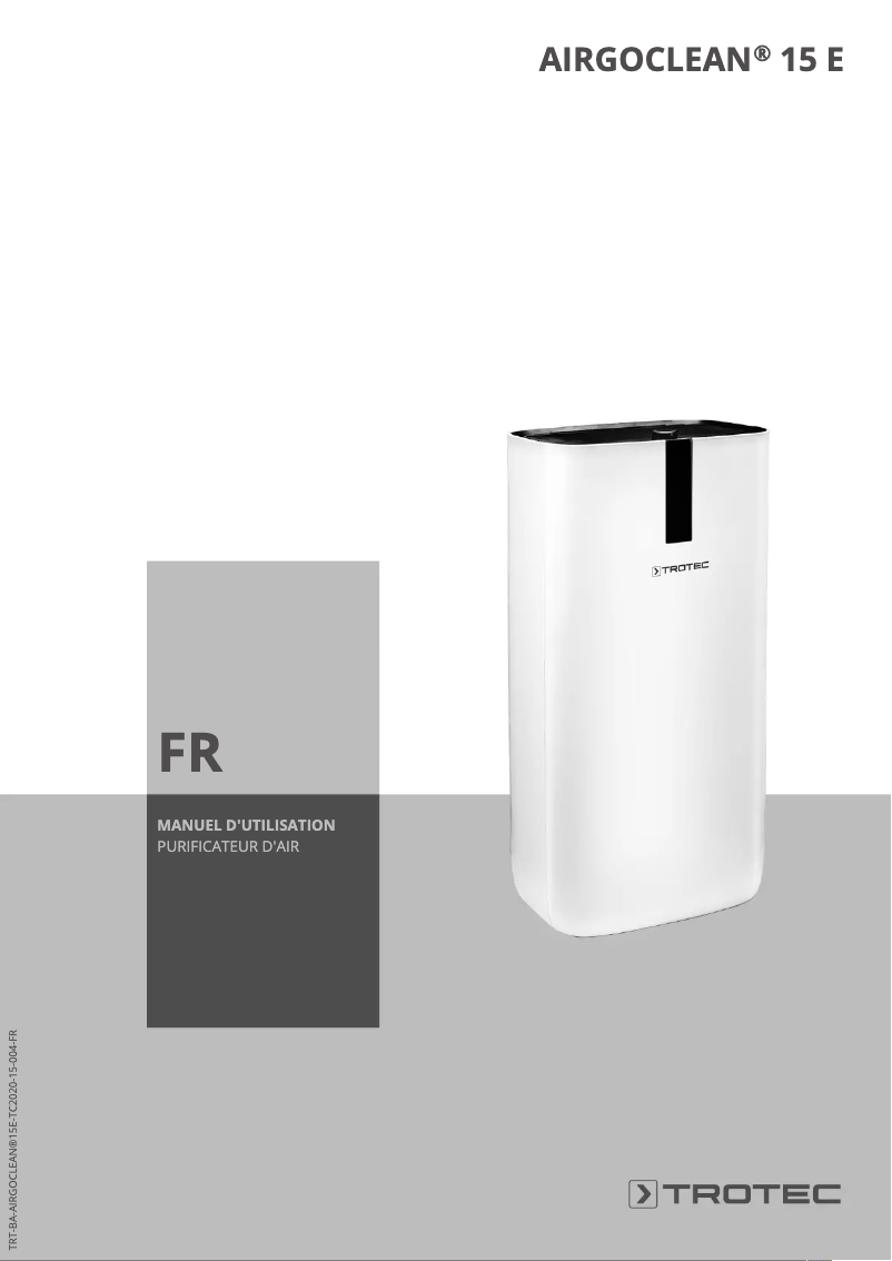 Image de la première page du manuel de l'appareil AirgoClean 15 E