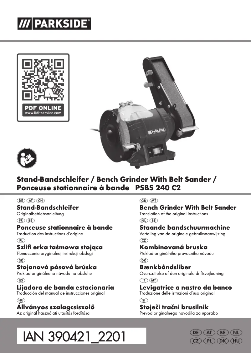 Page n°1 - Manuel utilisateur Parkside PSBS 240 C2