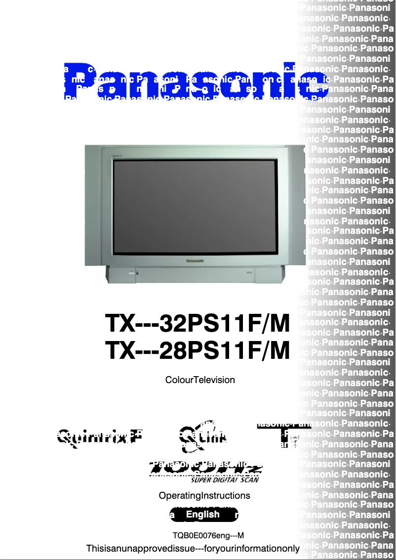 Page 1 de la notice Manuel utilisateur Panasonic TX-28PS11F