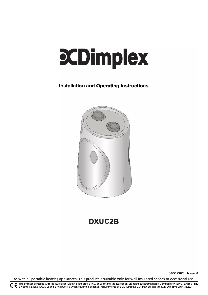 Page 1 de la notice Manuel utilisateur Dimplex DXUC2B