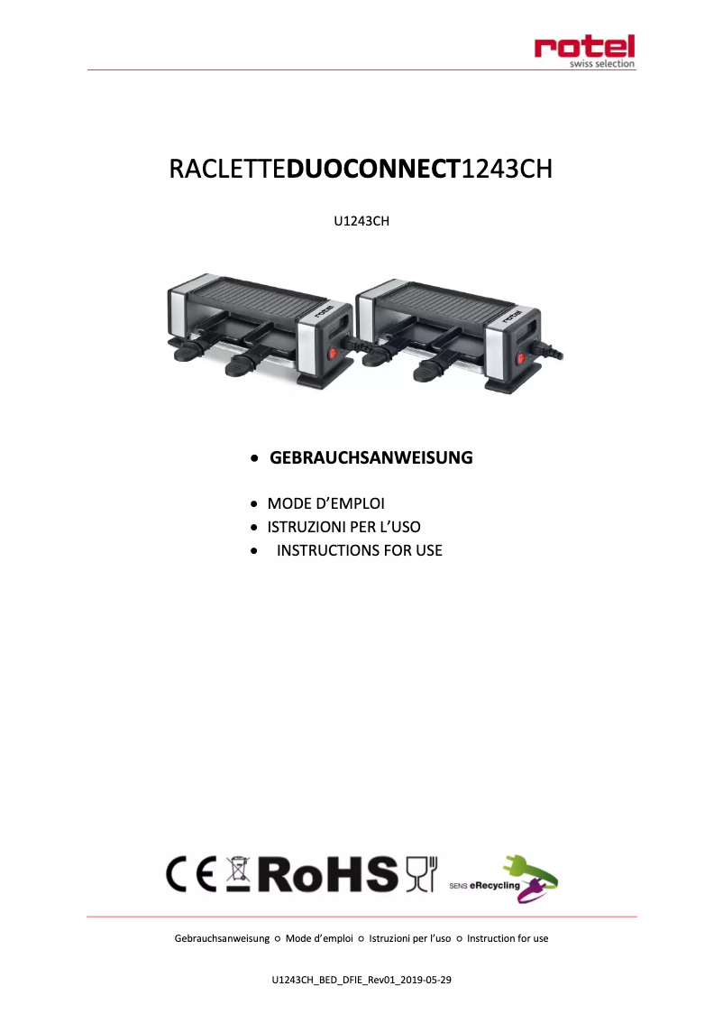 Page n°1 - Manuel utilisateur Rotel U1243CH
