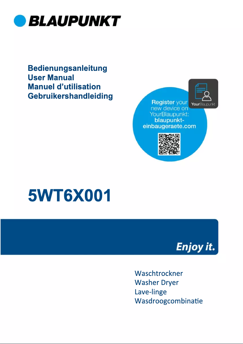 Page 1 de la notice Manuel utilisateur Blaupunkt 5WT6X001