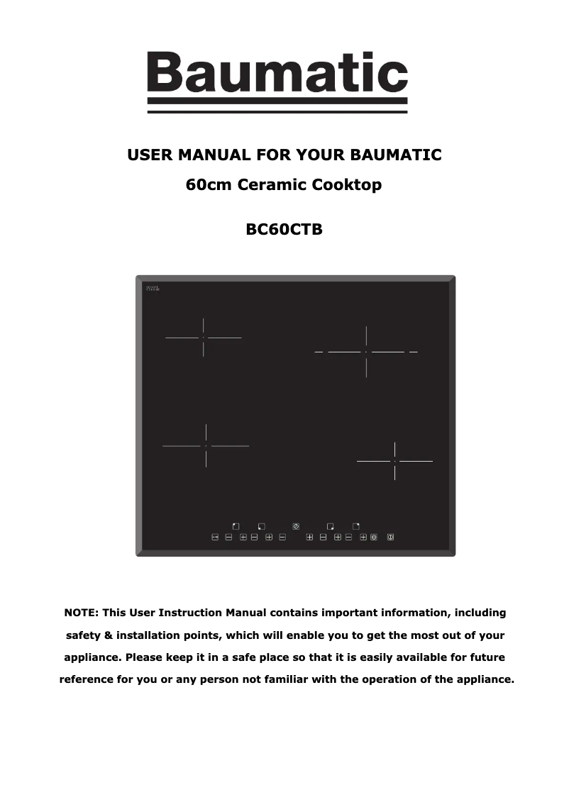 Page n°1 - Manuel utilisateur Baumatic BC60CTB