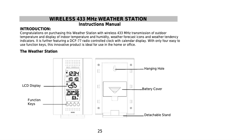 Image de la première page du manuel de l'appareil WS 7014 IT