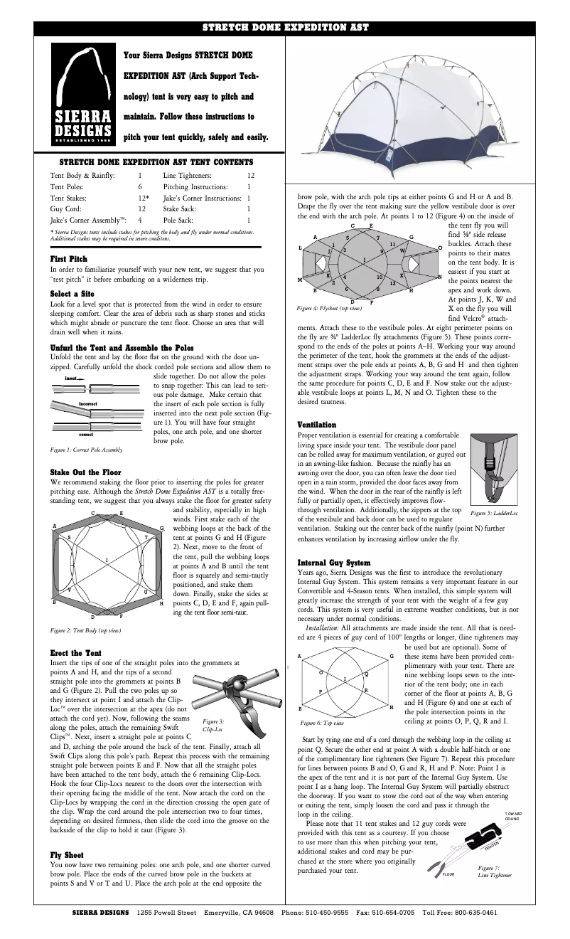 Página 1 del manual Manual de usuario Sierra Designs Stretch Dome Expedition AST