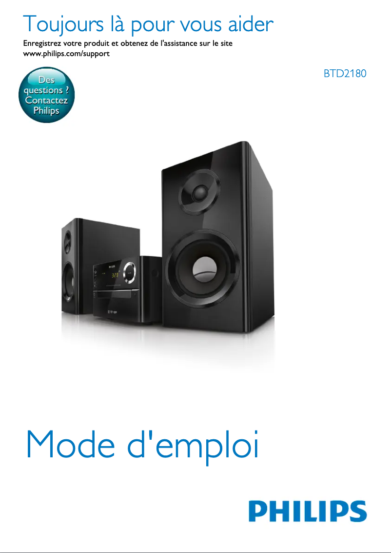 Page n°1 - Manuel utilisateur Philips BTD2180