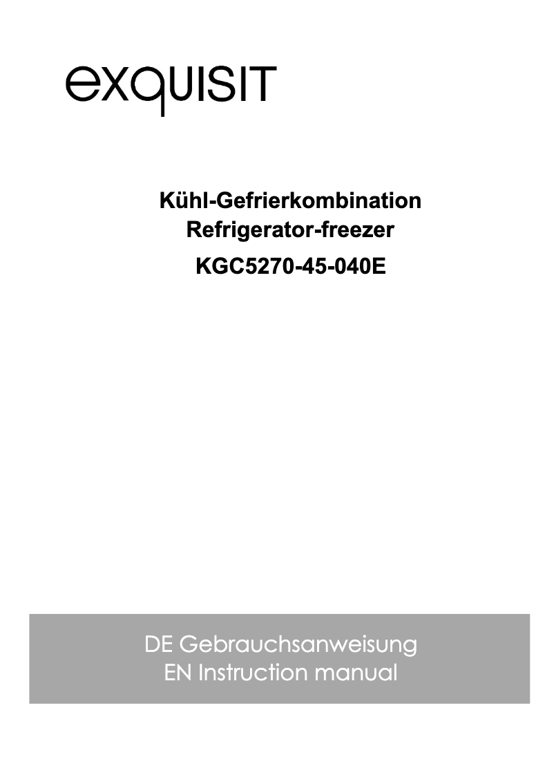 Page 1 de la notice Manuel utilisateur Exquisit KGC5270-45-040E