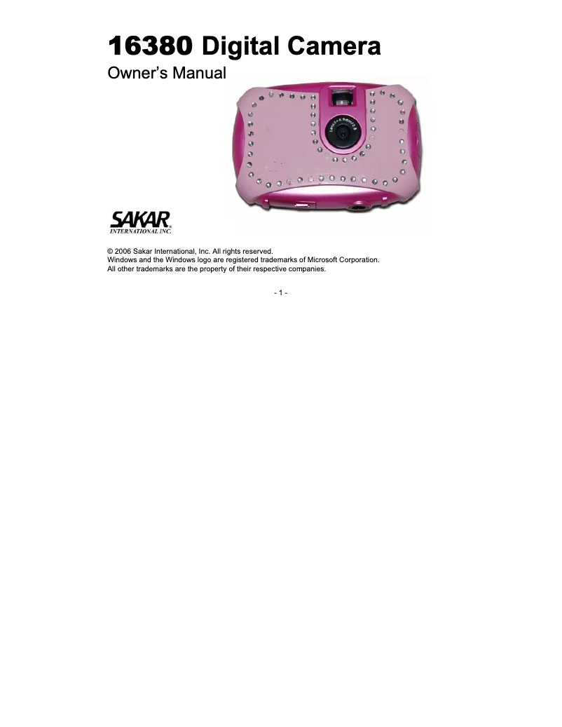 Page n°1 - Manuel utilisateur Sakar CyberPix 16380