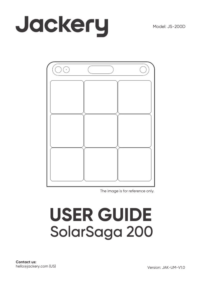 Page n°1 - Manuel utilisateur Jackery SolarSaga 200
