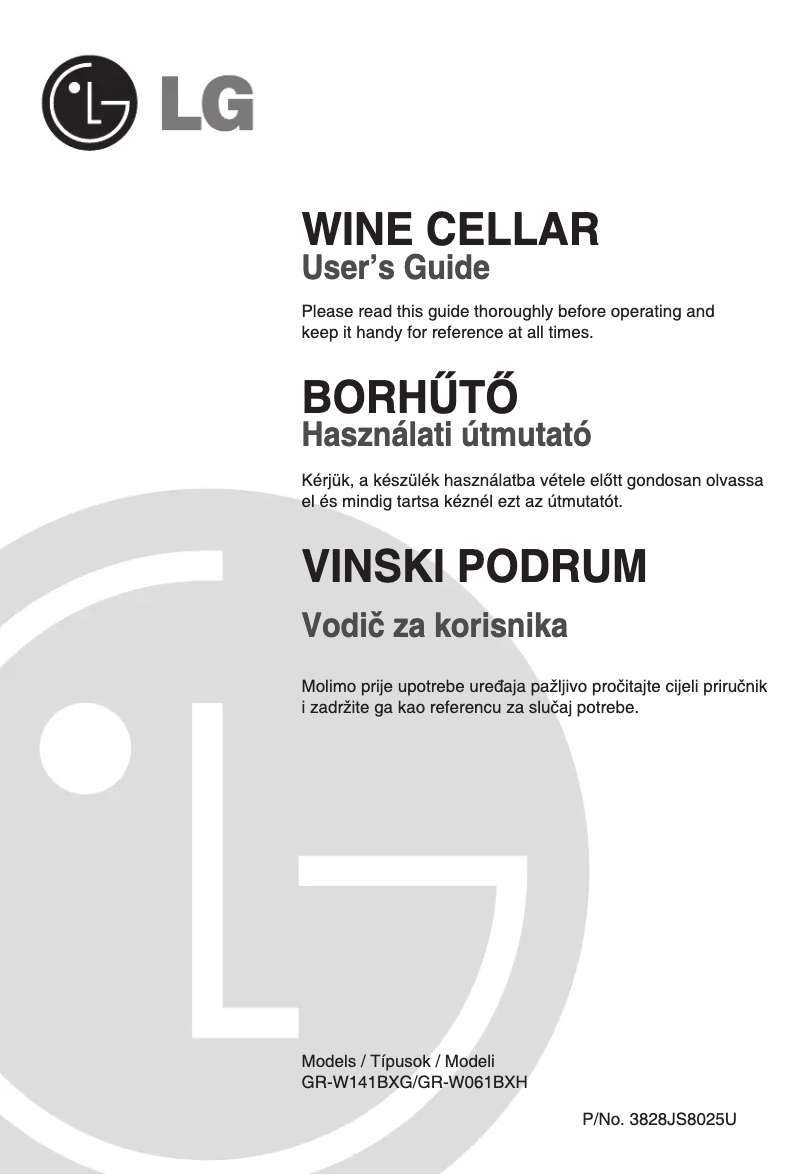 Imagen de la primera página del manual del dispositivo GR-W141BXG