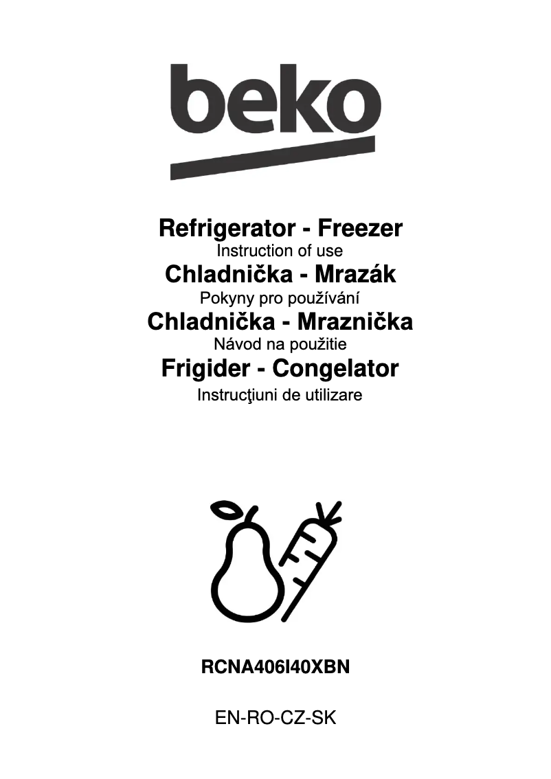 Page 1 de la notice Manuel utilisateur Beko RCNA406I40XBN