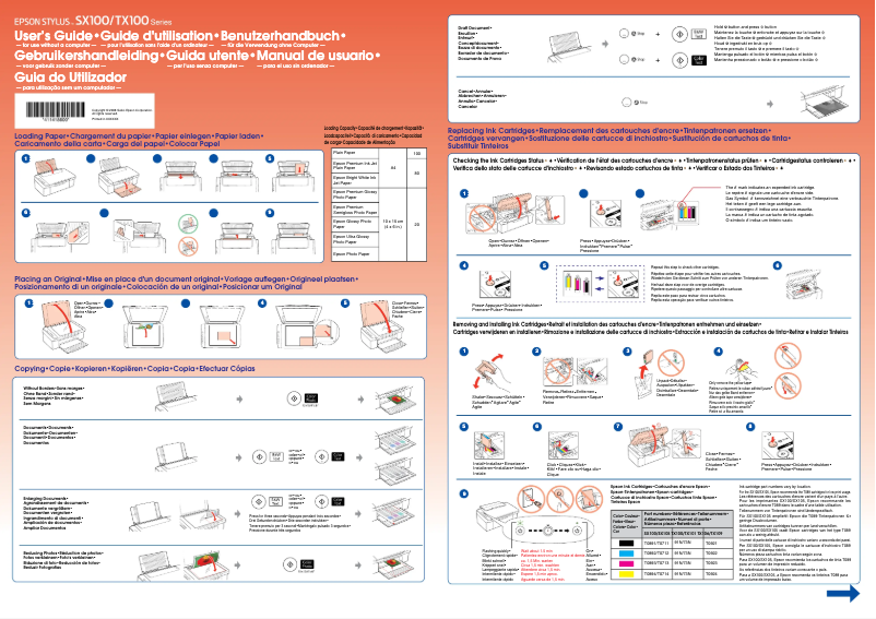 Page n°1 - Manuel utilisateur Epson Stylus TX106