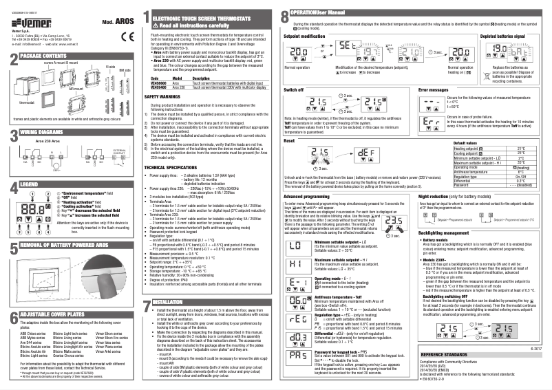 Image de la première page du manuel de l'appareil Aros 230