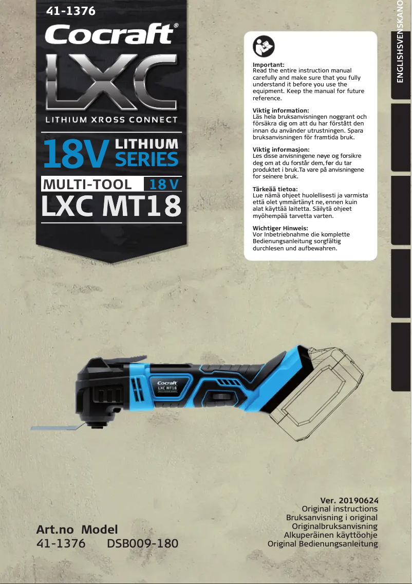 Page 1 de la notice Manuel utilisateur Cocraft LXC MT18